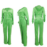 Women Pockets Hoodies And Long Pants Casual Two Piece Suits YD-8780-E7