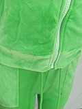Fashion Women Solid Color Stand Collar Zipper Two Pieces Suit YD-8784-E6