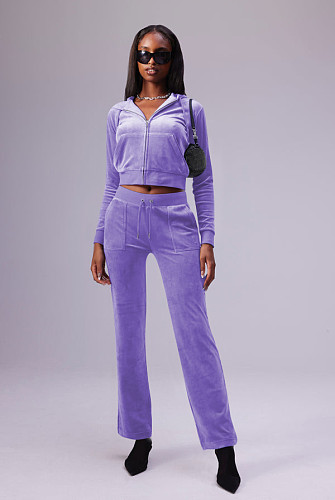 Women Pockets Hoodies And Long Pants Casual Two Piece Suits YD-8780-E7