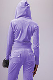 Women Pockets Hoodies And Long Pants Casual Two Piece Suits YD-8780-E7