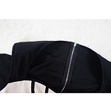 Women Patchwork Long Sleeves Wide-leg Jumpsuits YF-10590