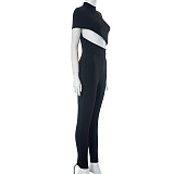 Street Solid Irregular Navel Exposed Tight Jumpsuit MXXB-K23JP311