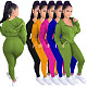 Zip Long Sleeve Hooded Fashion Sports Casual Set XT-8888