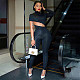 Street Solid Irregular Navel Exposed Tight Jumpsuit MXXB-K23JP311