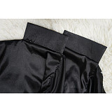 Fall Winter Women Pleated Long Solid Color Cape Shirt YF-10623