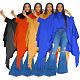Fall Winter Women Pleated Long Solid Color Cape Shirt YF-10623