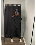 Solid Knit Sweater Hoodied Slim Fit Two Pieces Set XT-8217