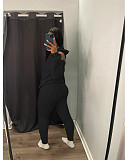 Solid Knit Sweater Hoodied Slim Fit Two Pieces Set XT-8217
