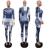 Fashion Printed Women Long Sleeves Bodycon Pants 2 Piece Sets YF-9997