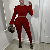 Women Flared Sleeves With Pencil Pants Leisure 2 Pieces Suits YF-9961