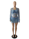 Sexy Sequin Knitted Sweater Three Piece Skirt Sets CN-0288