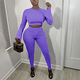 Women Flared Sleeves With Pencil Pants Leisure 2 Pieces Suits YF-9961
