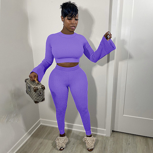 Women Flared Sleeves With Pencil Pants Leisure 2 Pieces Suits YF-9961