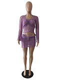 Sexy Sequin Knitted Sweater Three Piece Skirt Sets CN-0288