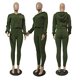 Hooded Knitted Sweater Pants Two Pieces Suits CN-0193