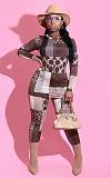 Fashion Printed Women Long Sleeves Bodycon Pants 2 Piece Sets YF-9997
