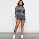 Sporty 2 Pieces Suits Women Crop Hoodies And Bodycon Shorts YF-1100