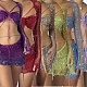 Y2K Sexy Sequin Knitting Sweater 3 Piece Skirt Sets CN-0214