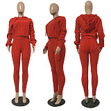 Hooded Knitted Sweater Pants Two Pieces Suits CN-0193