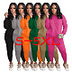 Solid Color Basic Sweatshirt Joggers Pants Sweat Suit DN-3333