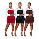 Elegant Ladies Patchwork Pleated Mini Dresses XRB-10066