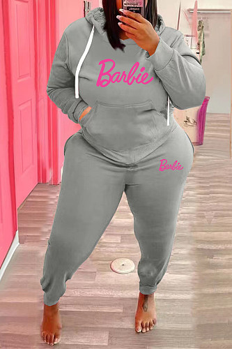Large Size Women Hoodies And Long Pants Sporty Suits 2 Pieces WA-7733015