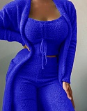 Plush Casual Homewear Three Piece Pants Lace Up Pajama Set RS-998