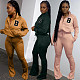 Zip Long Sleeve Coat and Pants Two Piece Sets WA-115236
