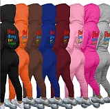 Casual Solid Color Hoodies+Pants 2 Piece Sets DN-8999S10