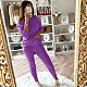Autumn Winter Women Solid Color Sweatersporty Large Size 2 Pieces Suits RS-1118