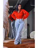 Fashion Women Lantern Sleeve Zipper Front Sweater XT-8218