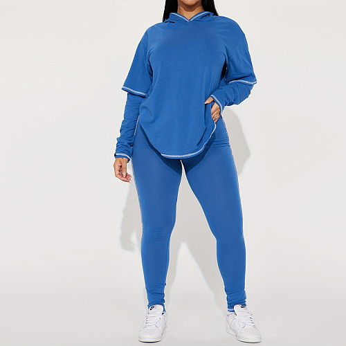 Casual Women Long Sleeves Hoodies Long Pants Two Pieces Suits SH-390814