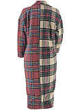 Autumn Winter Women Plaid Print Long Coat ZAND-31303
