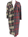 Autumn Winter Women Plaid Print Long Coat ZAND-31303