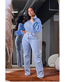 Fashion Women Lantern Sleeve Zipper Front Sweater XT-8218