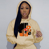 Autumn Winter Women Printed Loose Large Size Hooded Sweatshirt DN-N8888F27