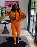 Women Zipper Slit Sleeves Jacket And Pants Sporty Two Pieces Suits AIL-252