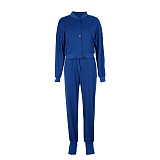 Women Zipper Slit Sleeves Jacket And Pants Sporty Two Pieces Suits AIL-252