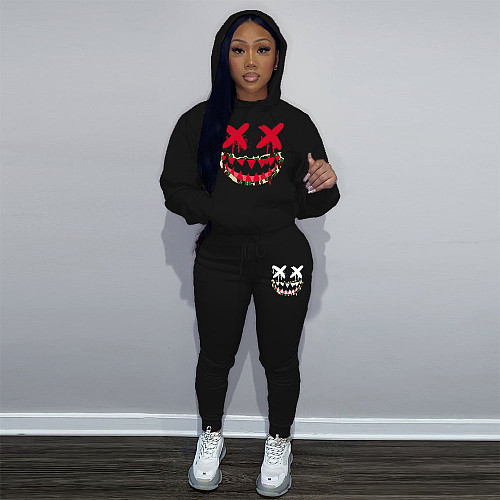Girl Printed Hoodies And Casual Bodycon Pants Large Size Sets DN-N8999X1D
