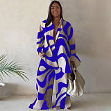 Large Size Suits Women Prints Loose Blouse And Straight Pants NNWY-7953