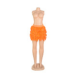 Y2k Sexy Evening Club Party Feather Mini Skirt AIL-239