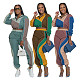 Women Sporty Suits Patchwork Color Long Sleeves Long Pants AIL-256