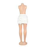 Y2k Sexy Evening Club Party Feather Mini Skirt AIL-239