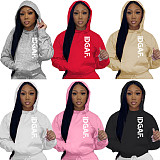 Girl Printed Loose Hooded Sweatshirt Large Size 4XL DN-N8888i39