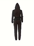 Large Size Suits Girl Printed Hooded Sweatshirt With Sporty Pants DN-N8999F26