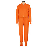 Women Zipper Slit Sleeves Jacket And Pants Sporty Two Pieces Suits AIL-252