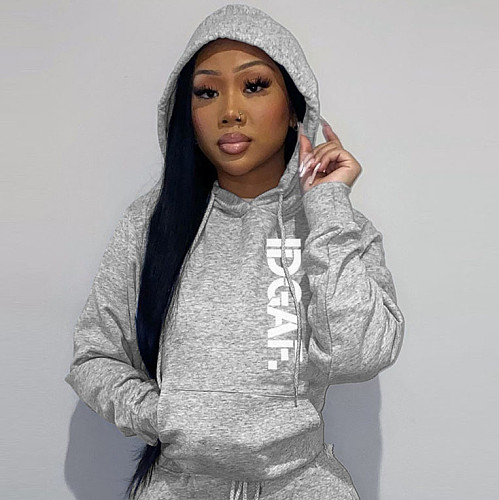 Girl Printed Loose Hooded Sweatshirt Large Size 4XL DN-N8888i39