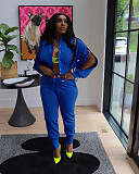 Women Zipper Slit Sleeves Jacket And Pants Sporty Two Pieces Suits AIL-252