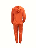 Plus Size Suits Women Printed Hooded Sweatshirt And Sporty Pants DN-N8999B76