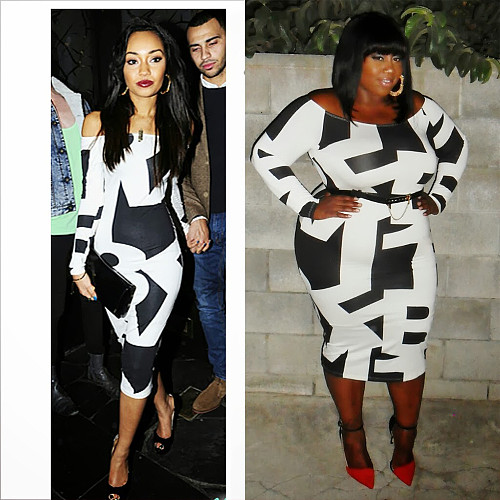 Large Size Women Printed Round Collar Long Sleeves Slim Midi Dress NNWY-7961